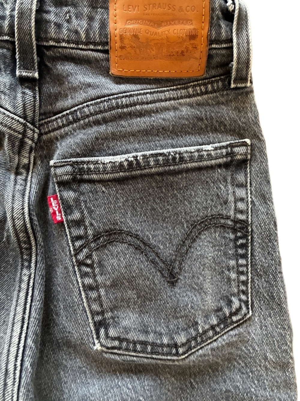 Custom Art Denim Levi’s Ribcage Black Straight Leg Jeans One of a Kind W24 - Picture 7 of 10